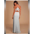 NWT- Story of a Starry Night Lavender Grey Backless Lace Maxi Dress